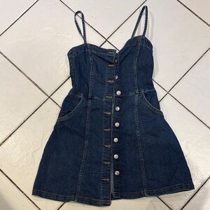 H&M Blue Denim Button-Down Dress